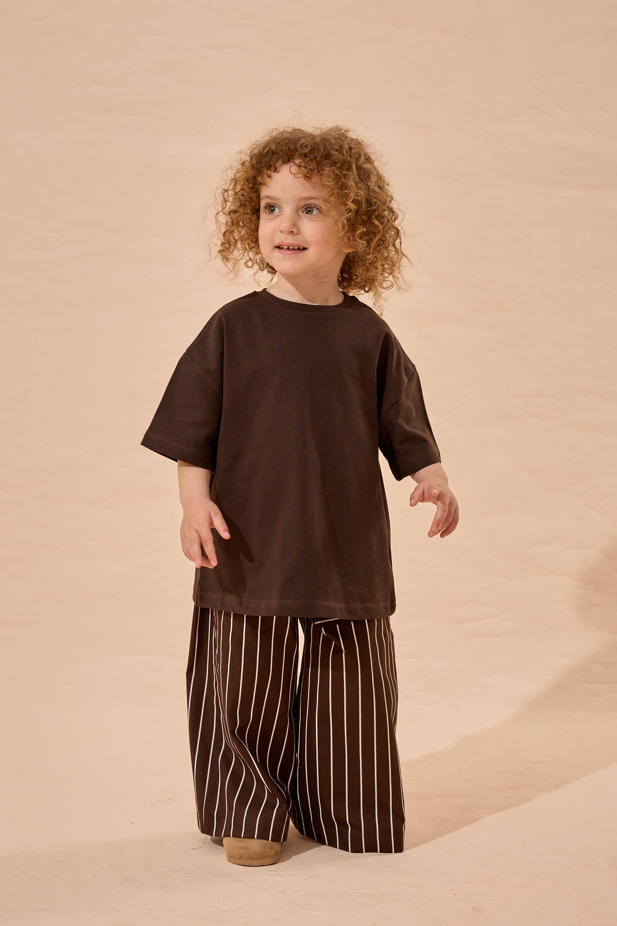 Oversize Basic Tişört Kahverengi