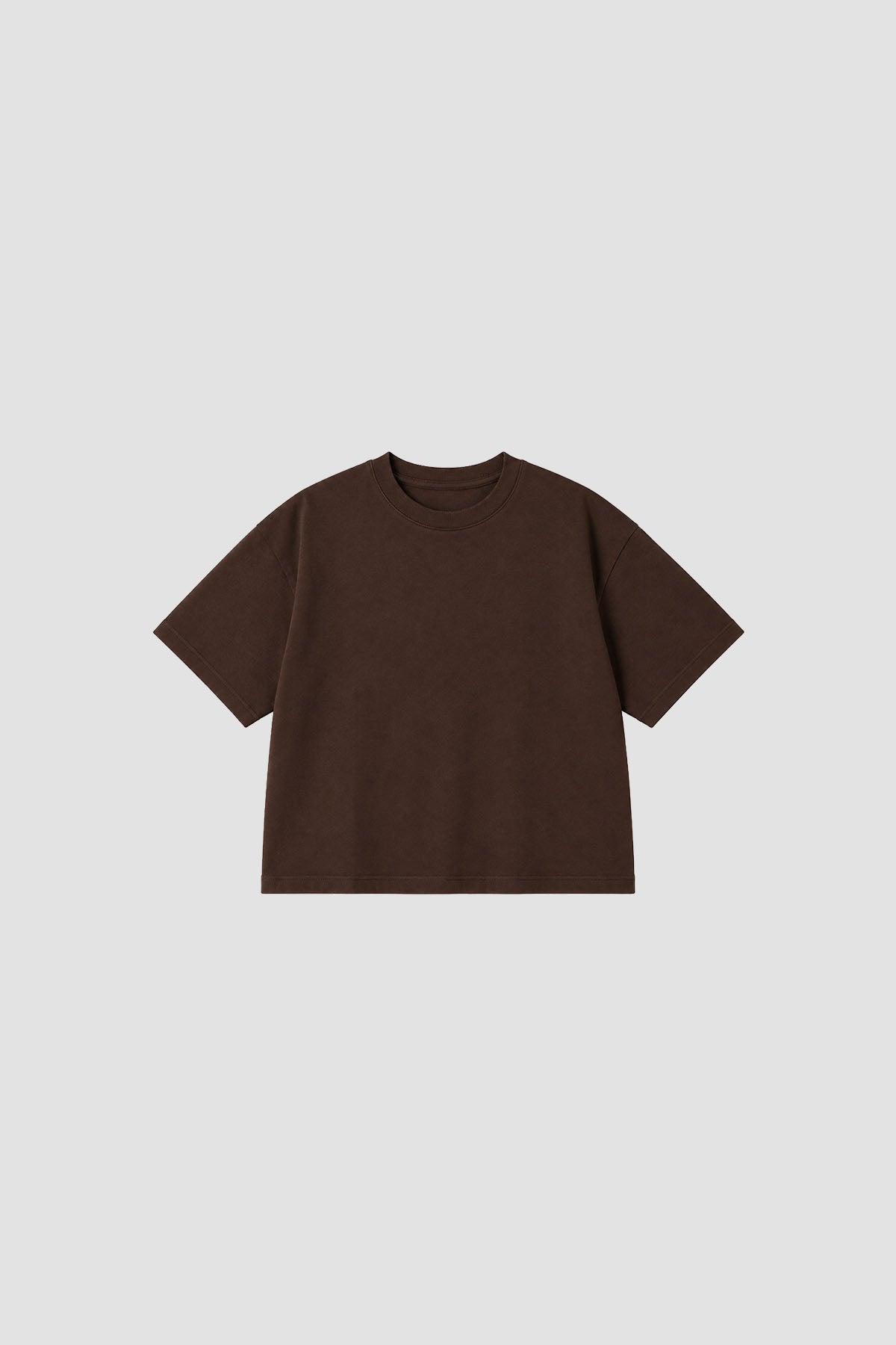 Oversize Basic Tişört Kahverengi