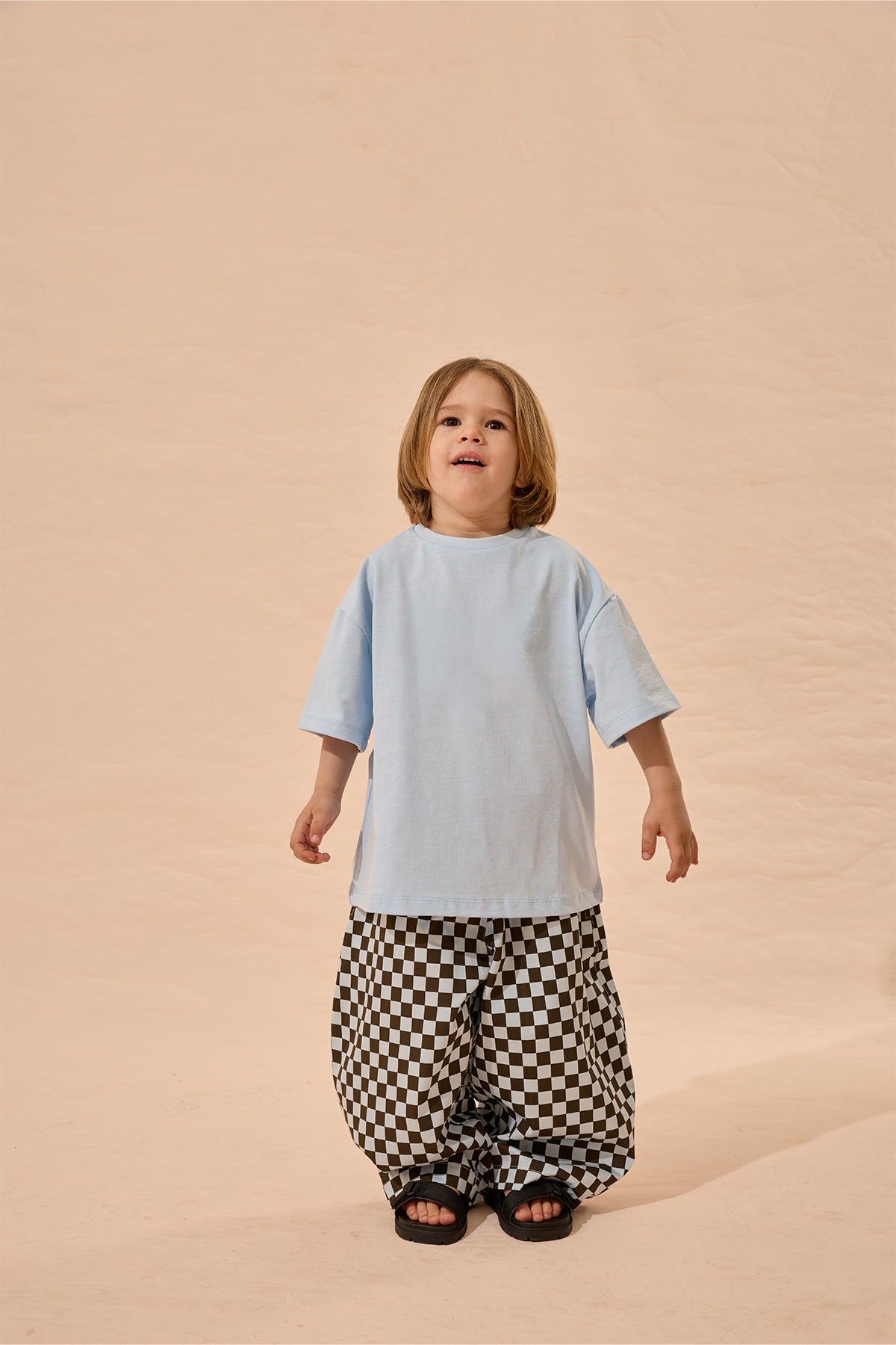 Oversize Basic Tişört Mavi