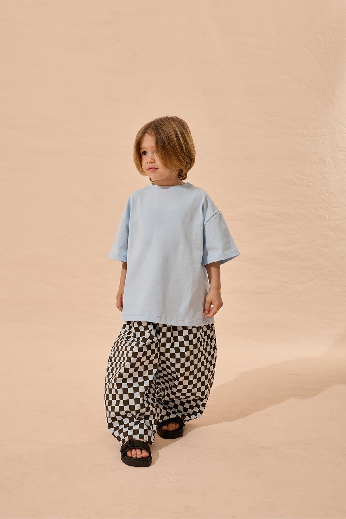 Oversize Basic Tişört Mavi