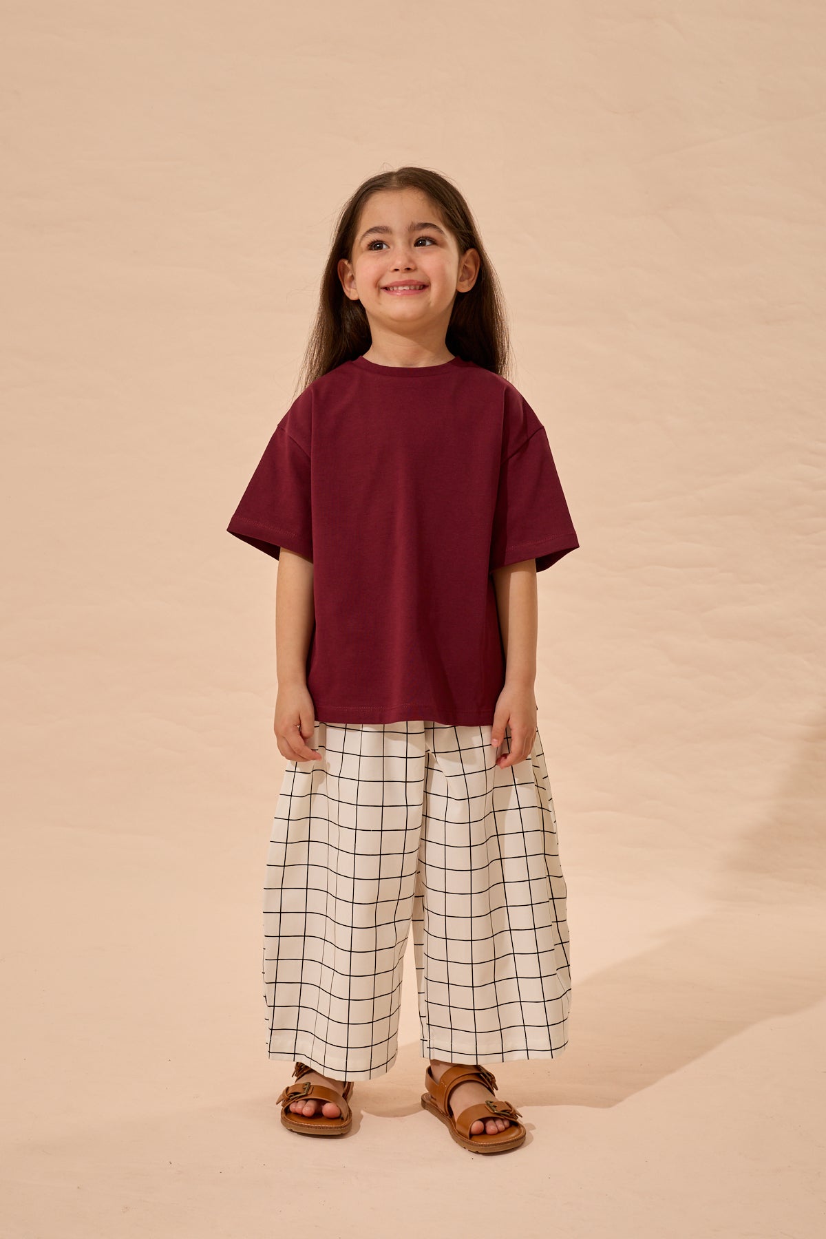 Oversize Basic Tişört Mürdüm
