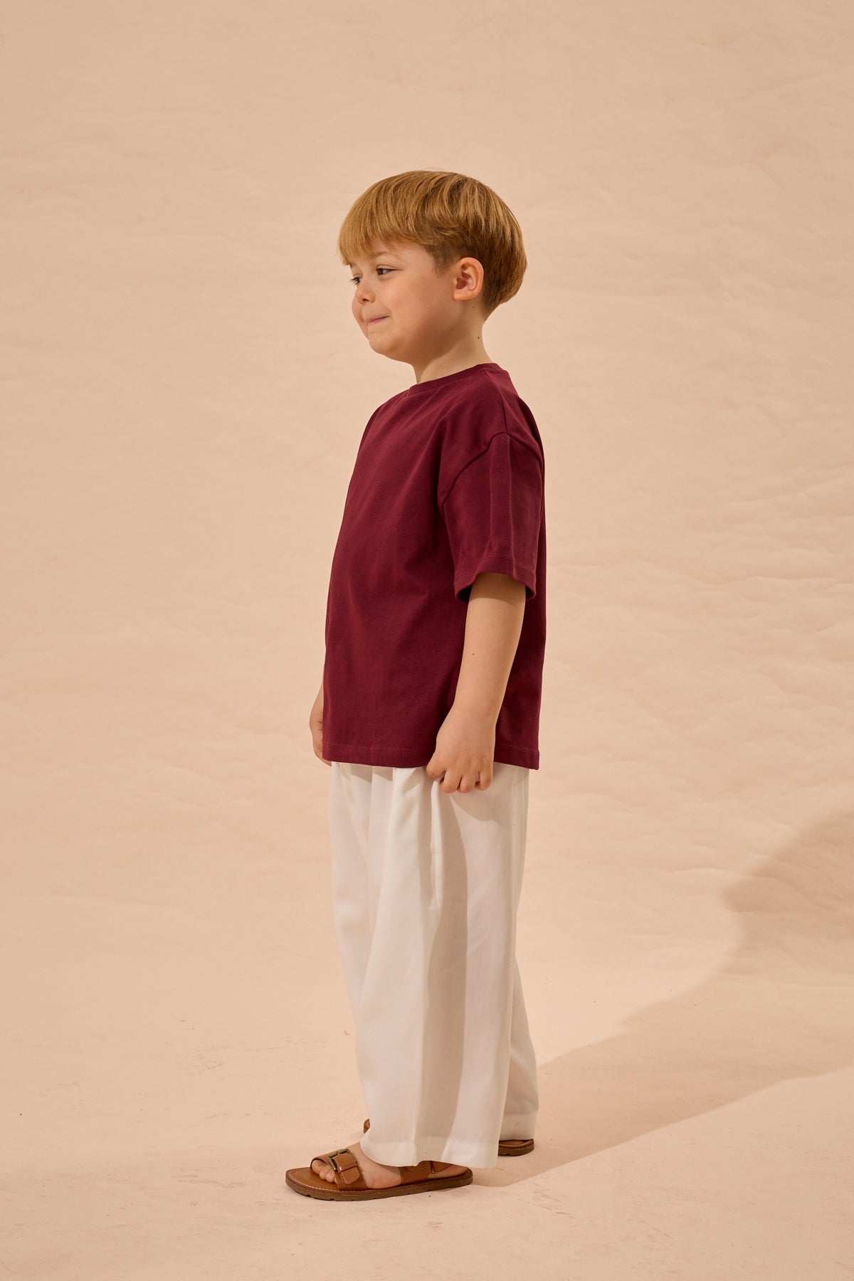 Oversize Basic Tişört Mürdüm