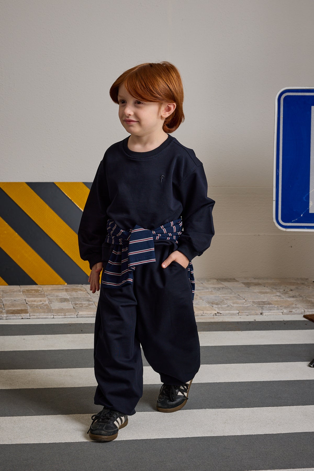 Oversize Baskılı Eşofman Takımı Lacivert