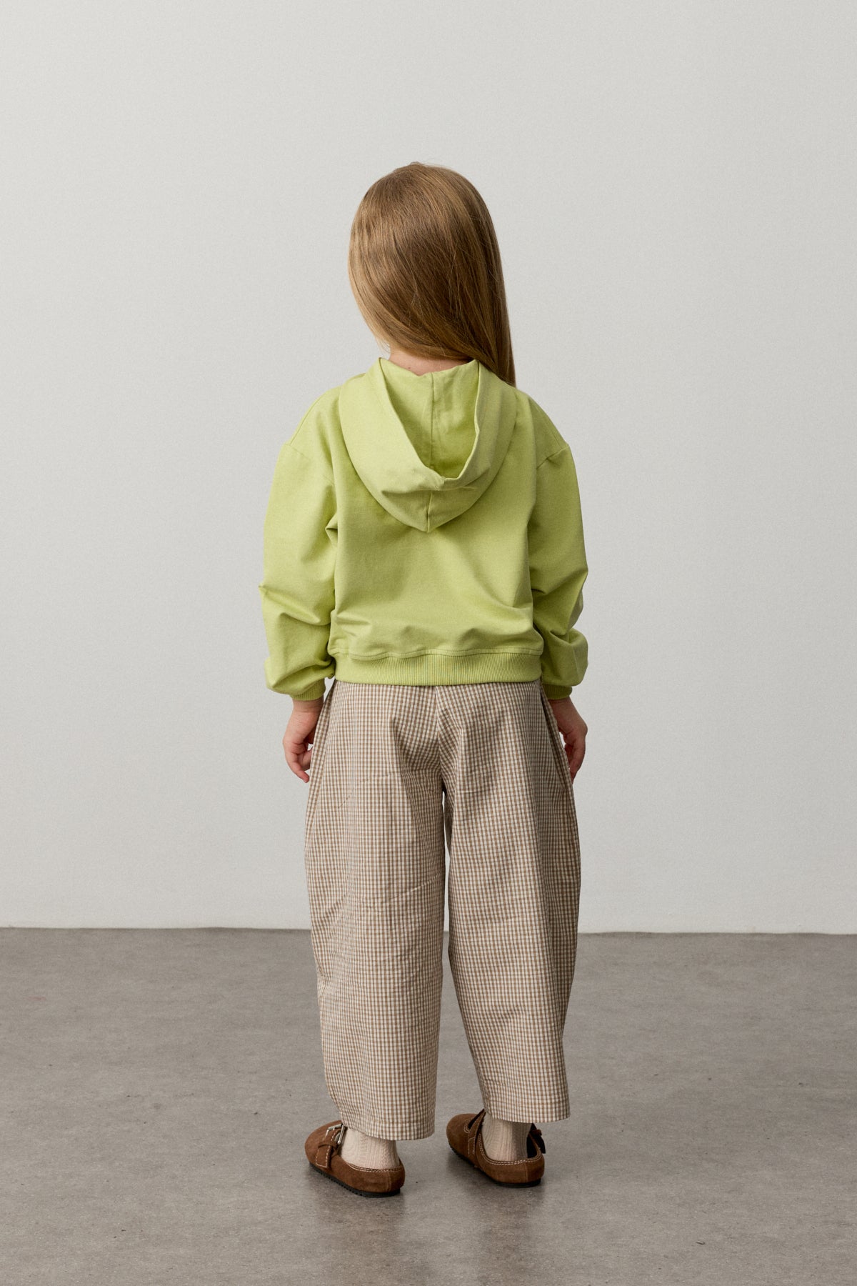Oversize Kapüşonlu Nakışlı Sweatshirt Yeşil