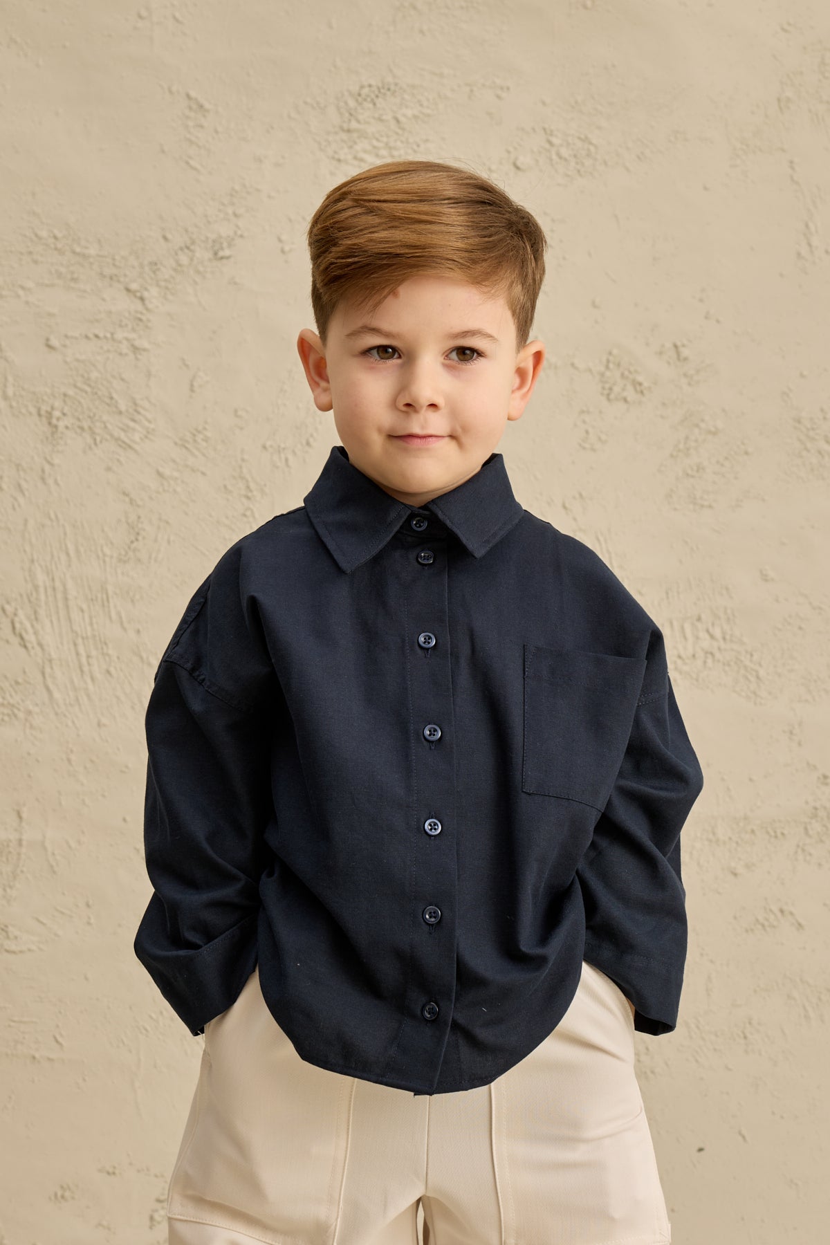 Oversize Oxford Gömlek Lacivert