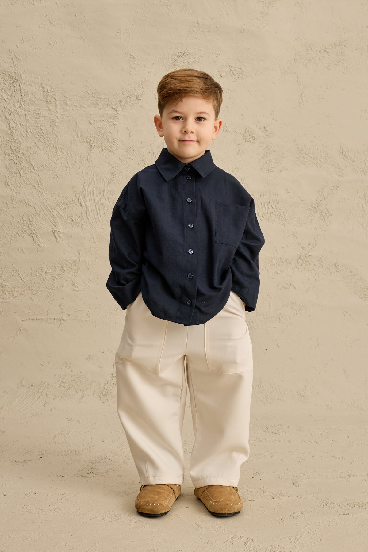 Oversize Oxford Gömlek Lacivert