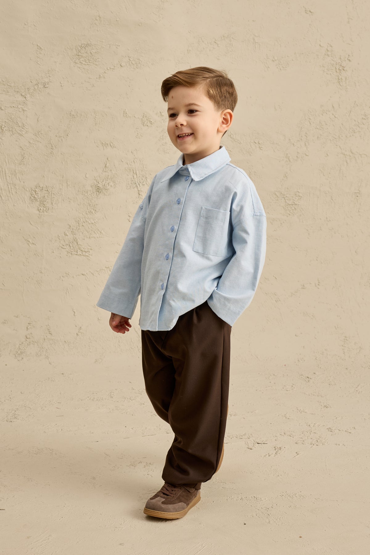 Oversize Oxford Gömlek Mavi