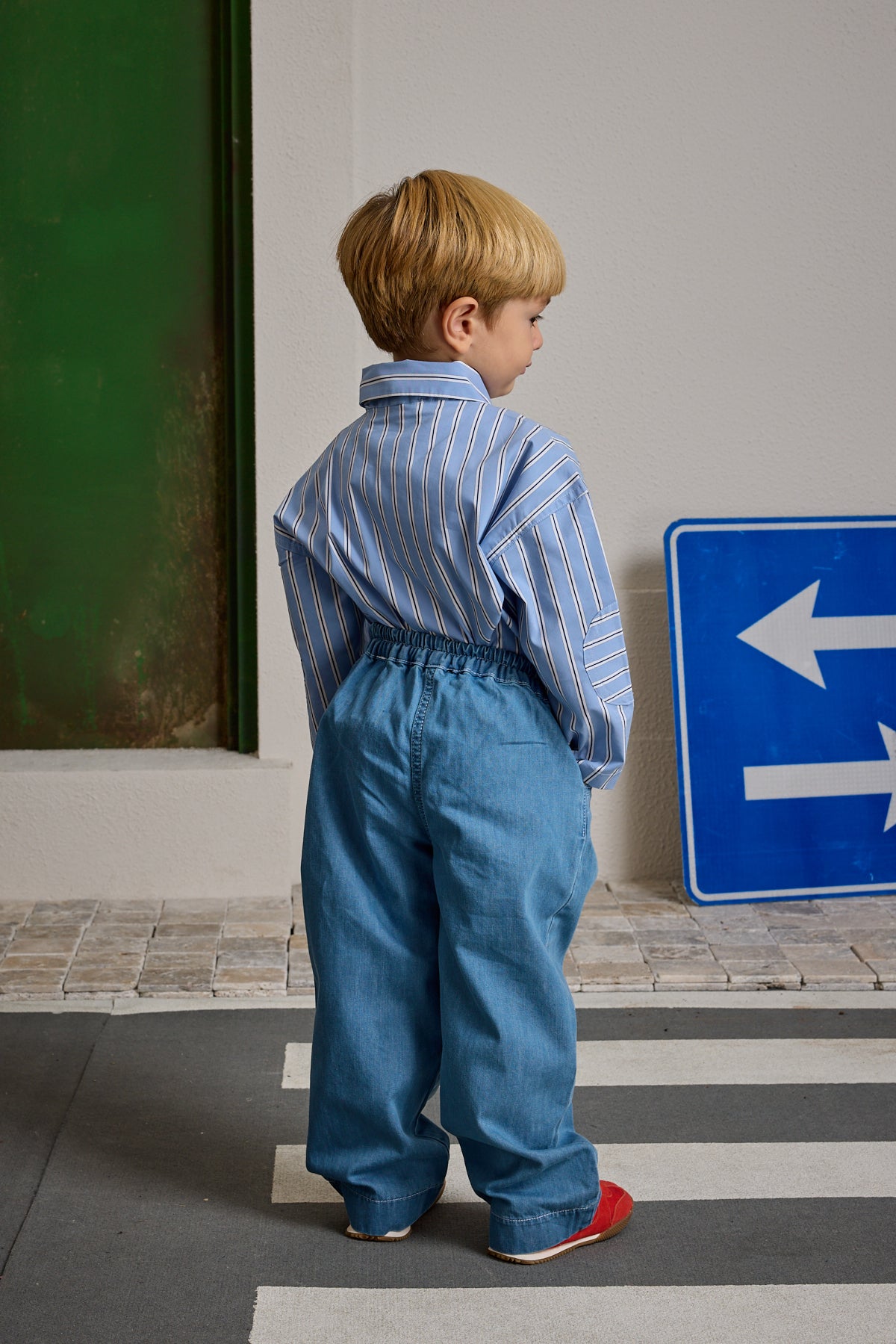 Palazzo Denim Pantolon Açık mavi