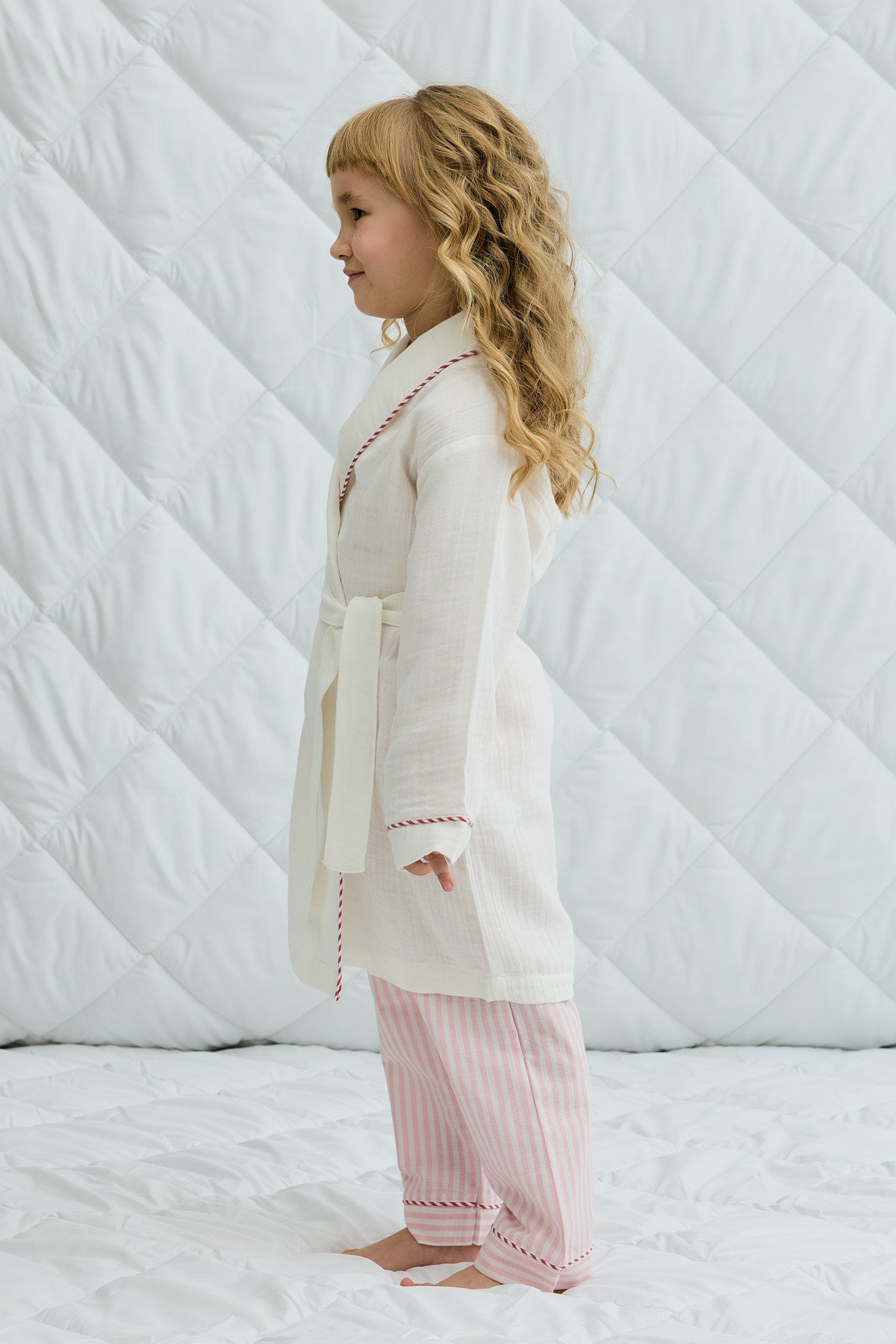 Pamuk Bornoz Sabahlık Ekru