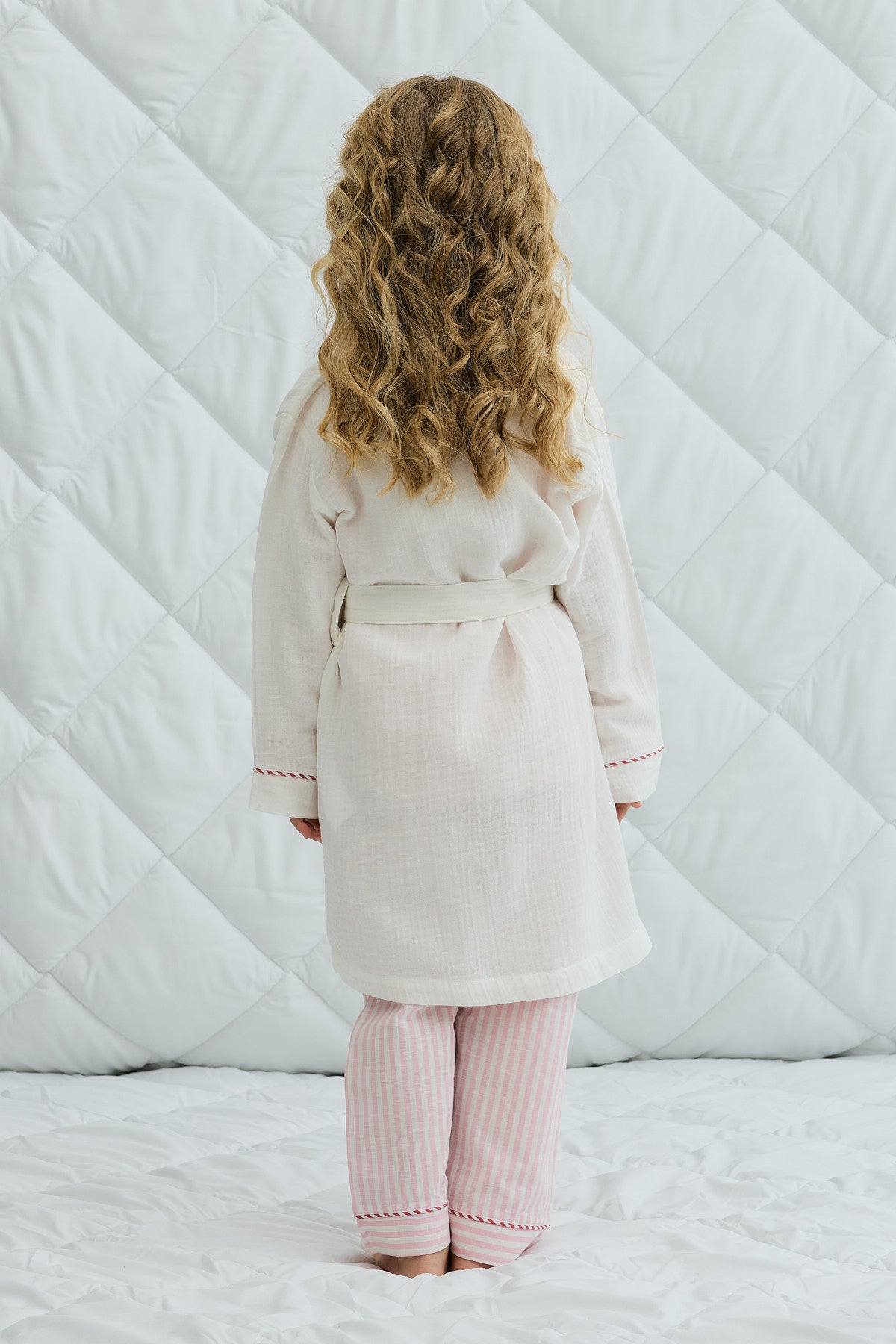 Pamuk Bornoz Sabahlık Ekru