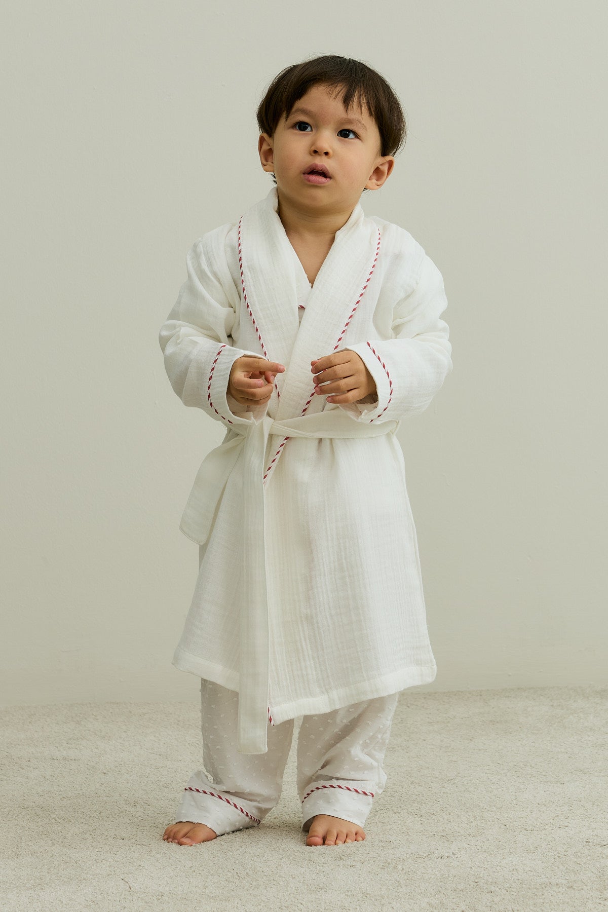 Pamuk Bornoz Sabahlık Ekru