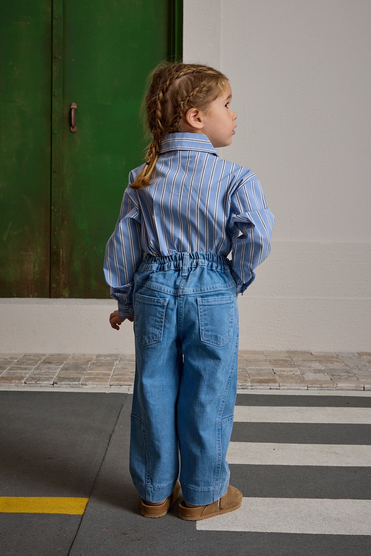 Parçalı Denim Pantolon Açık mavi