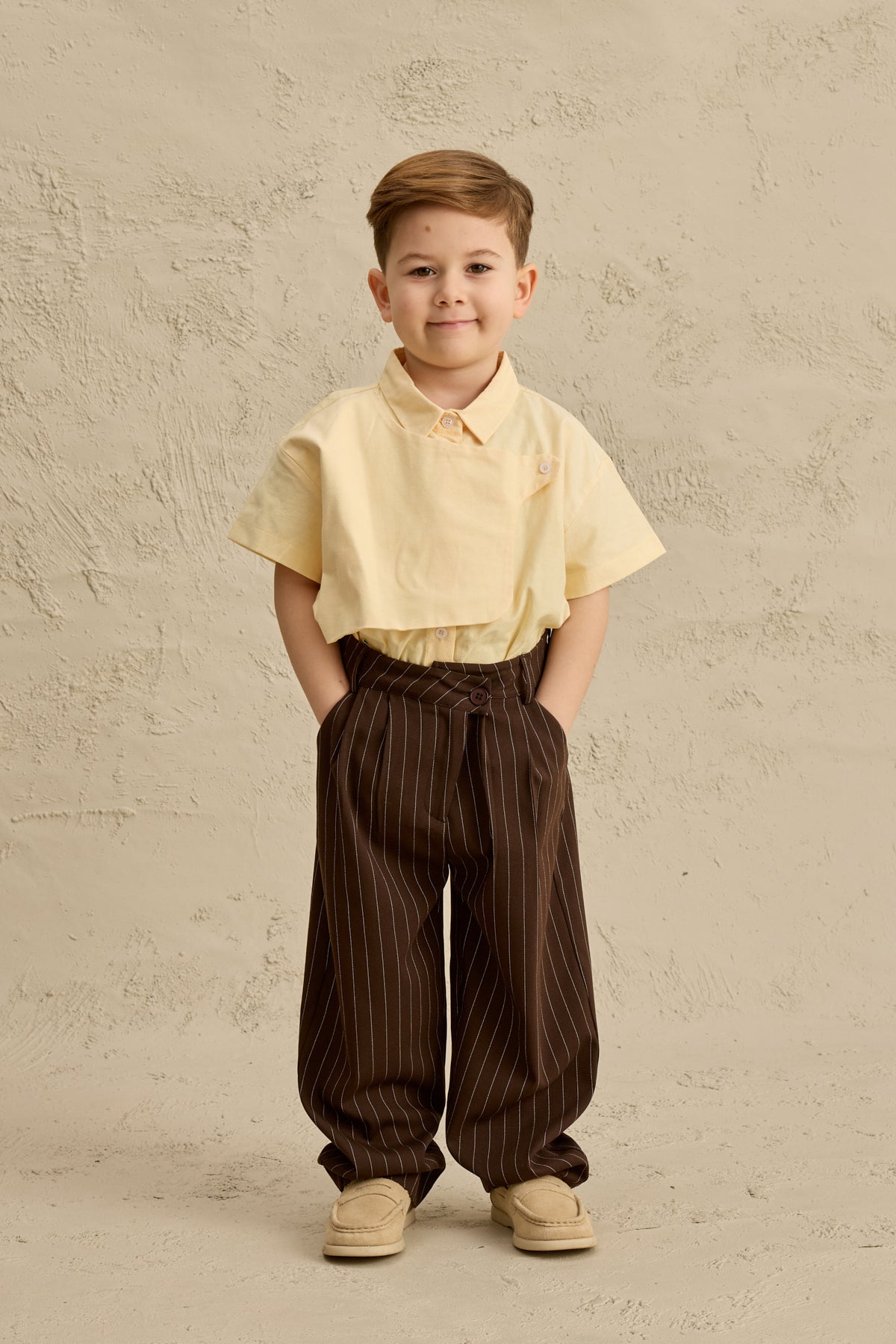 Parçalı Oxford Gömlek Sarı