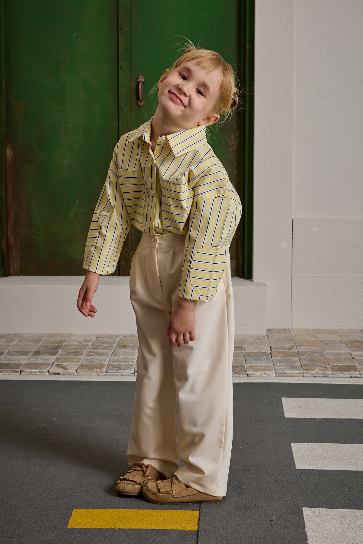 Pile Detaylı Pantolon Bej