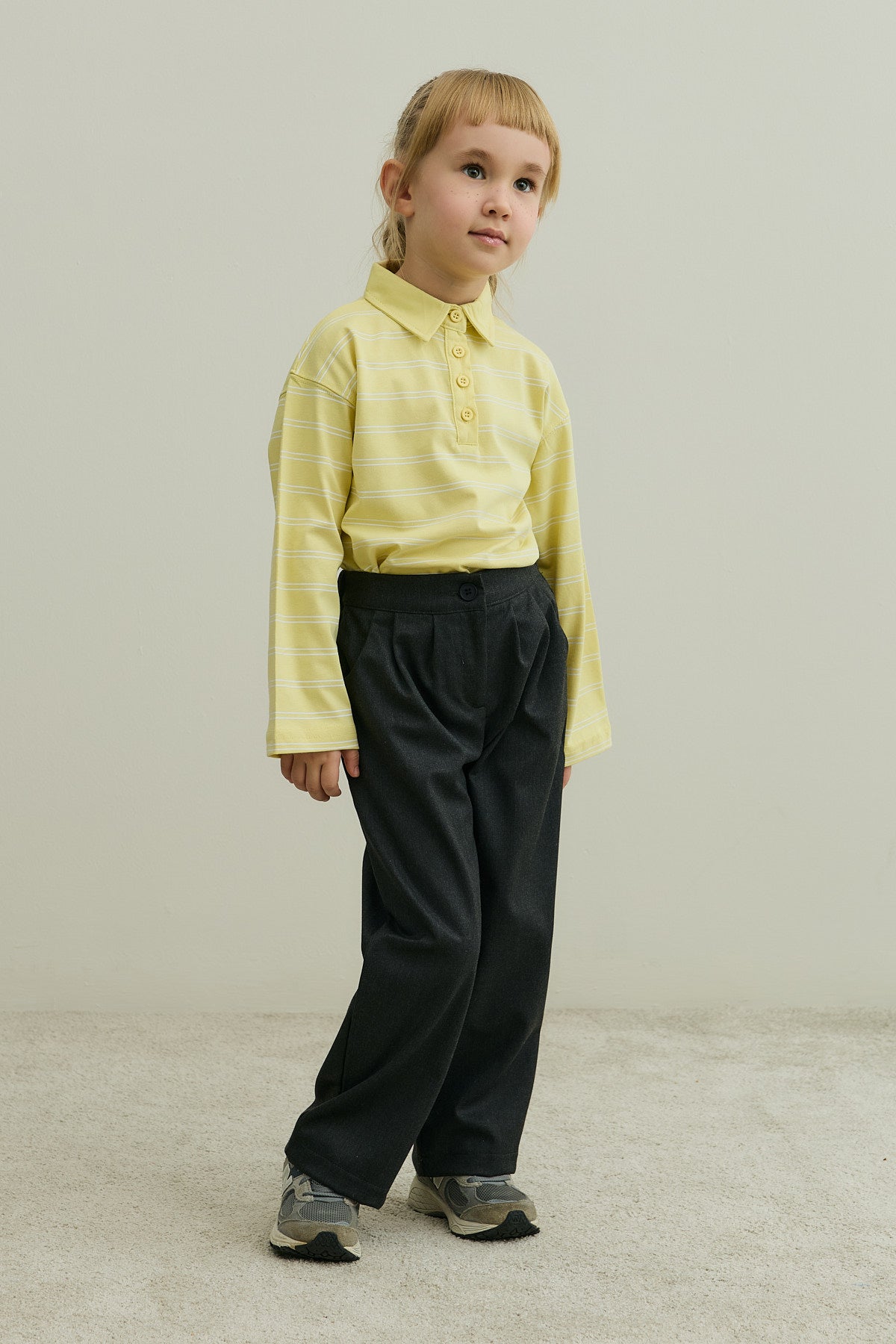 Pile Detaylı Pantolon Füme