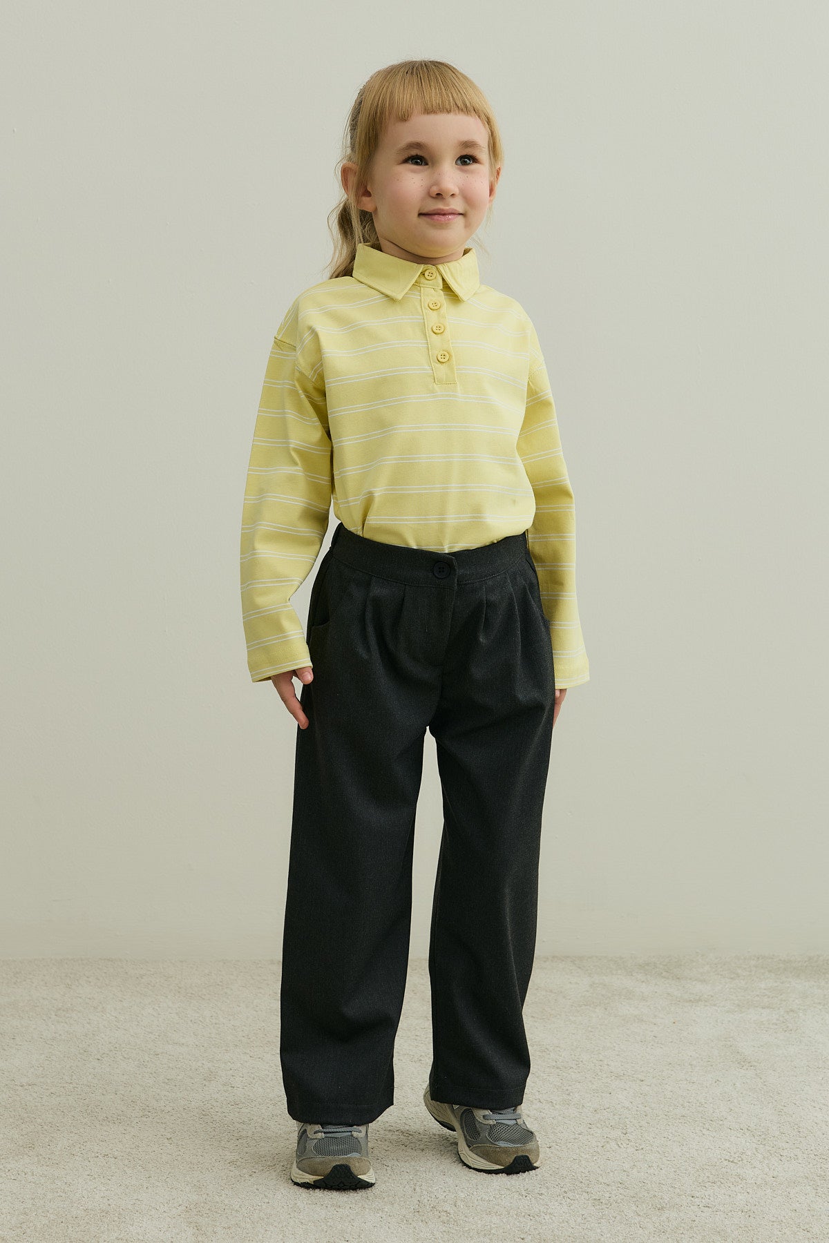 Pile Detaylı Pantolon Füme