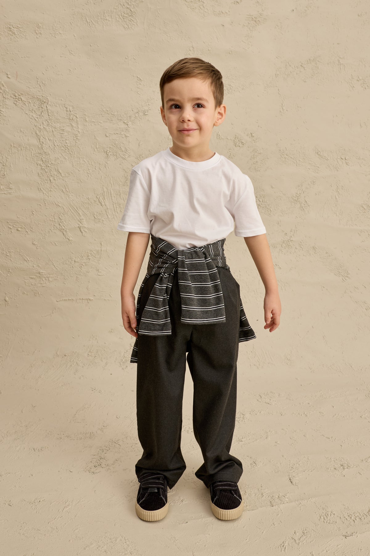 Pile Detaylı Pantolon Füme