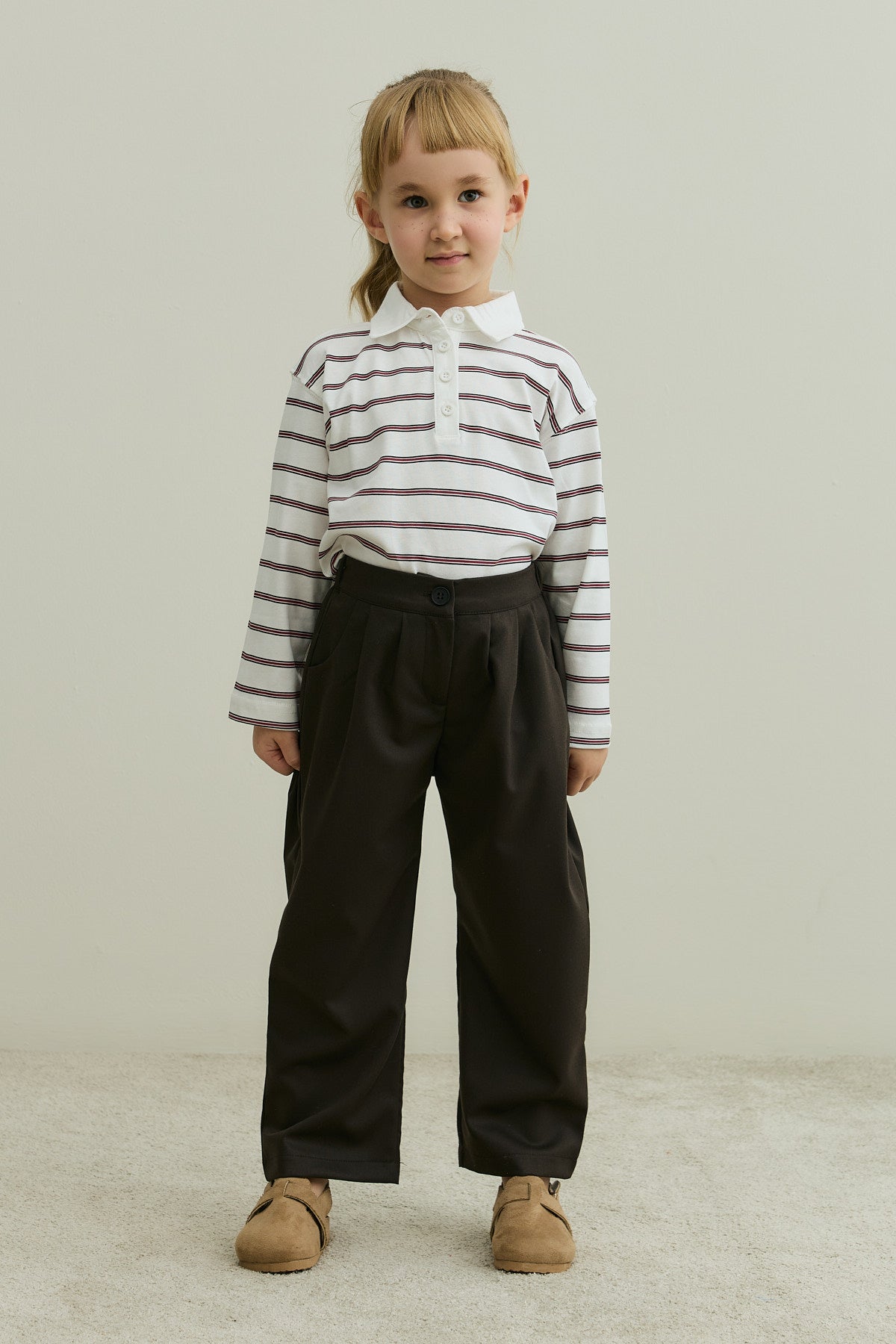 Pile Detaylı Pantolon Kahverengi