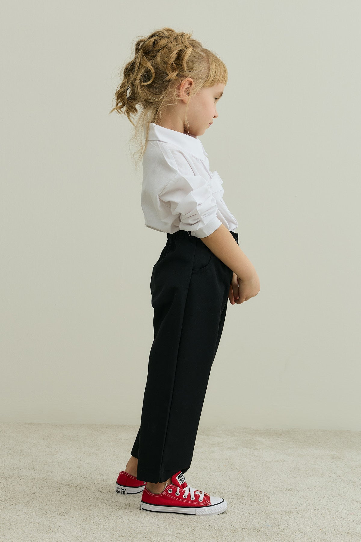 Pleated Detailed Trousers Black