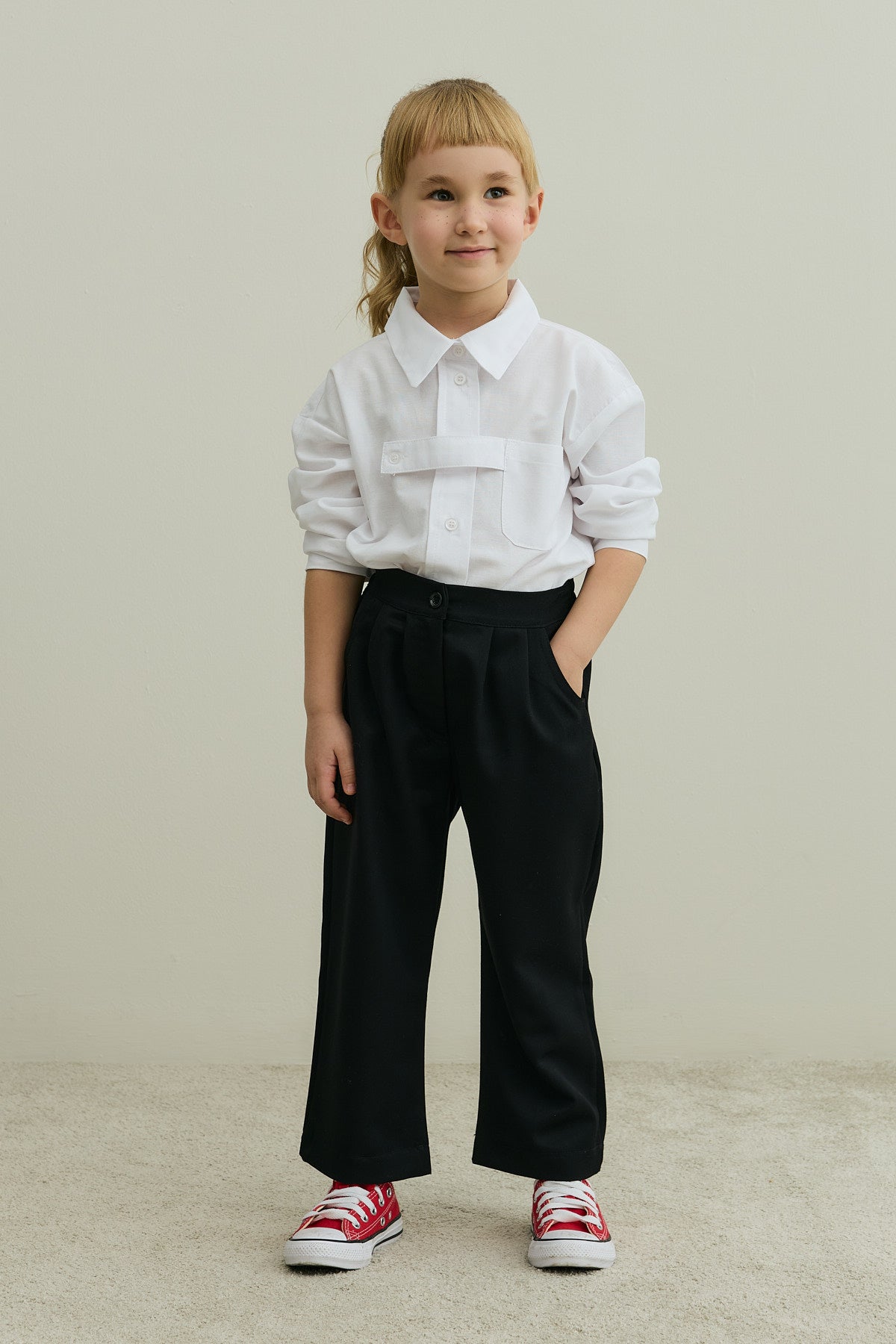 Pleated Detailed Trousers Black