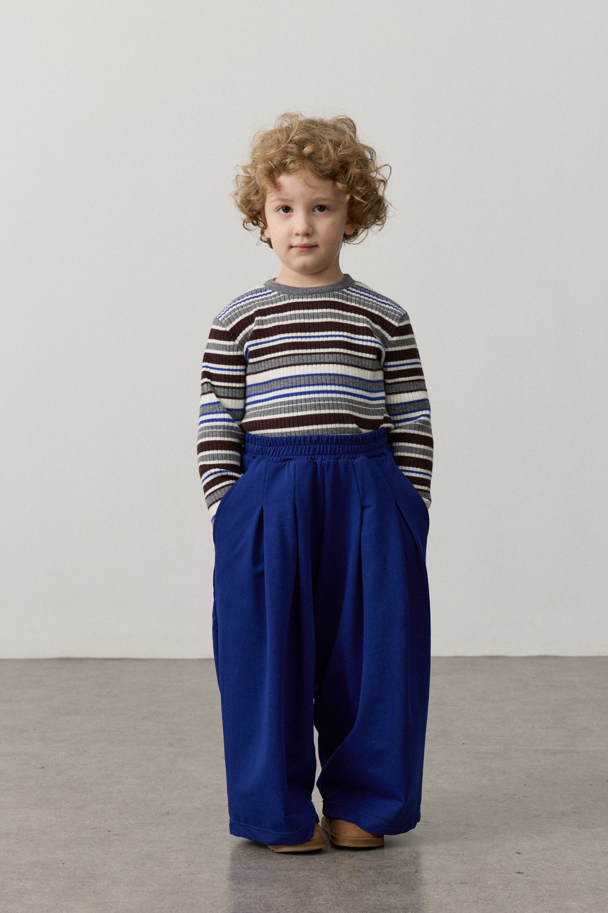 Pileli Eşofman Pantolon Saks