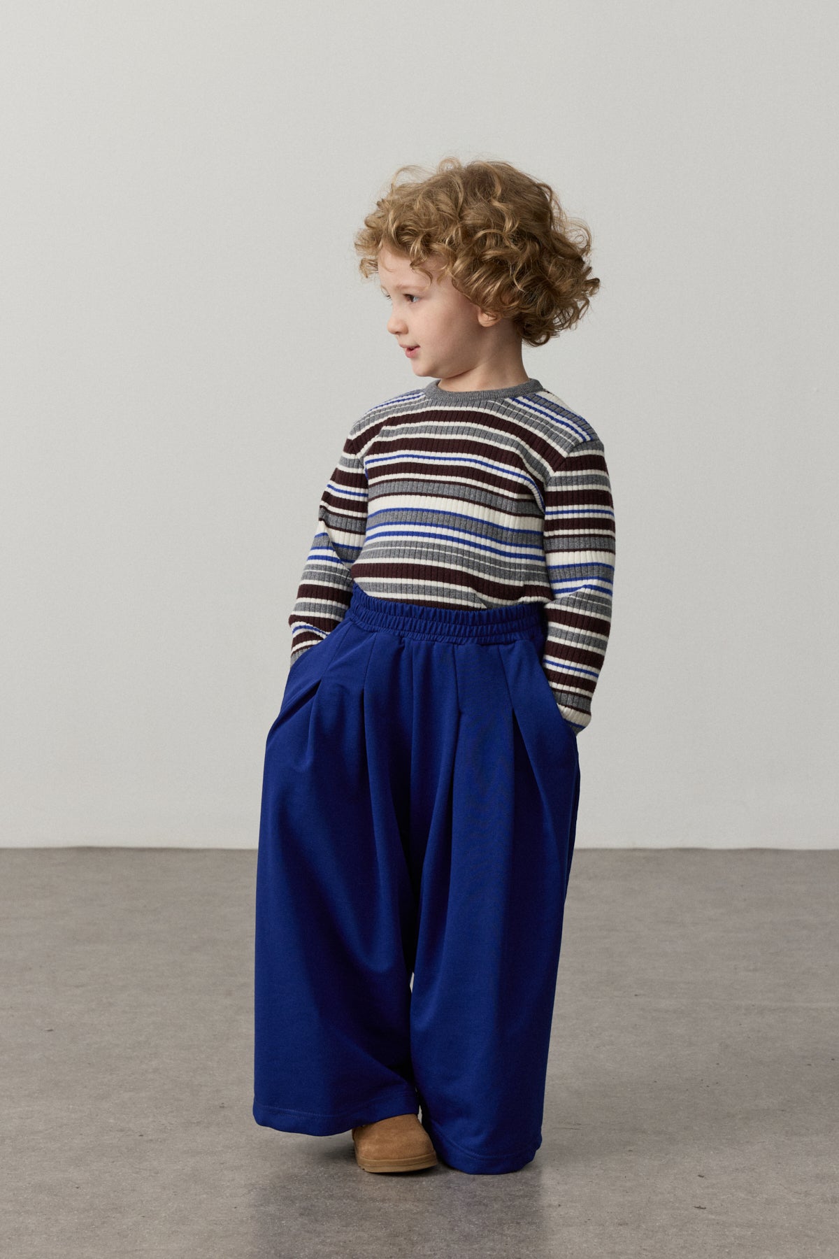 Pileli Eşofman Pantolon Saks