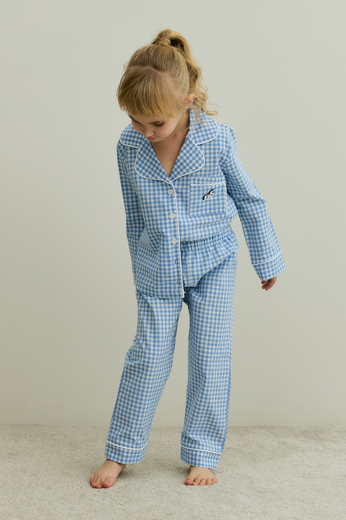 Pötikare Pamuk Pijama Takım Mavi