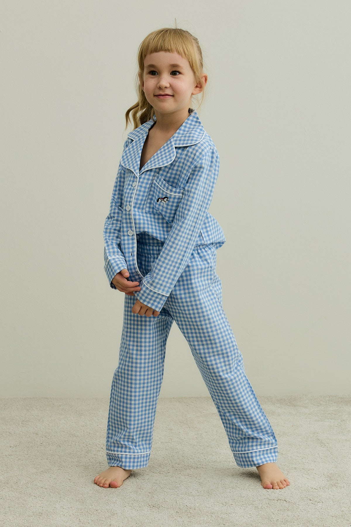 Pötikare Pamuk Pijama Takım Mavi