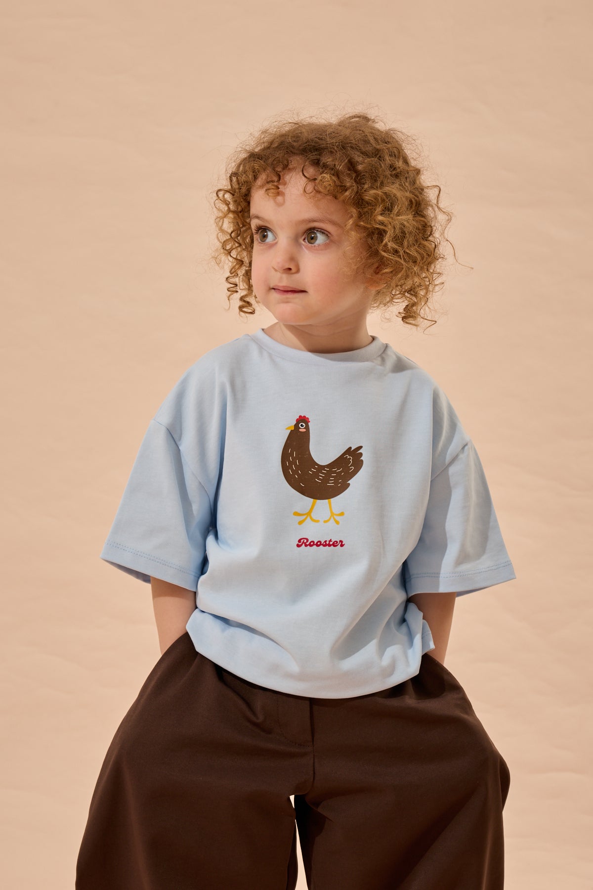 Roaster Baskı Oversize Pamuk Tişört Mavi