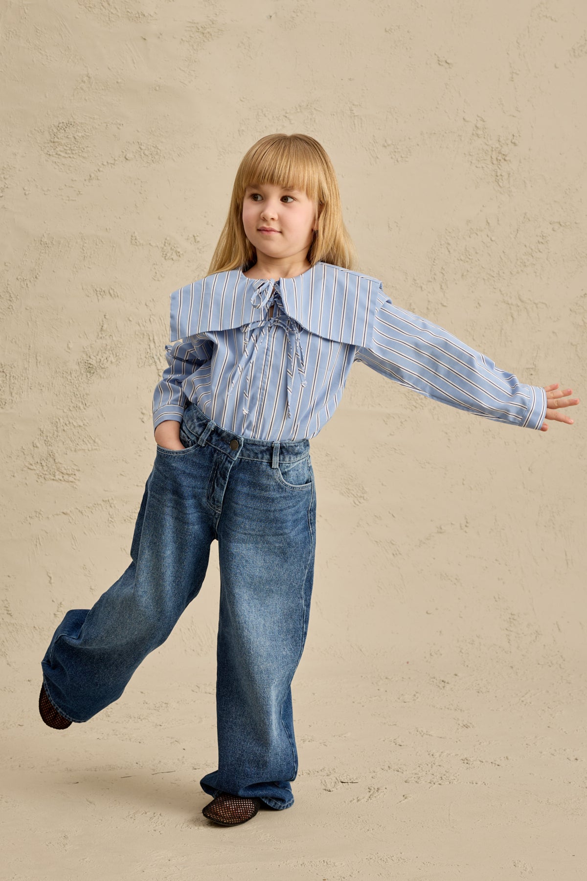 Straight Denim Pantolon Lacivert