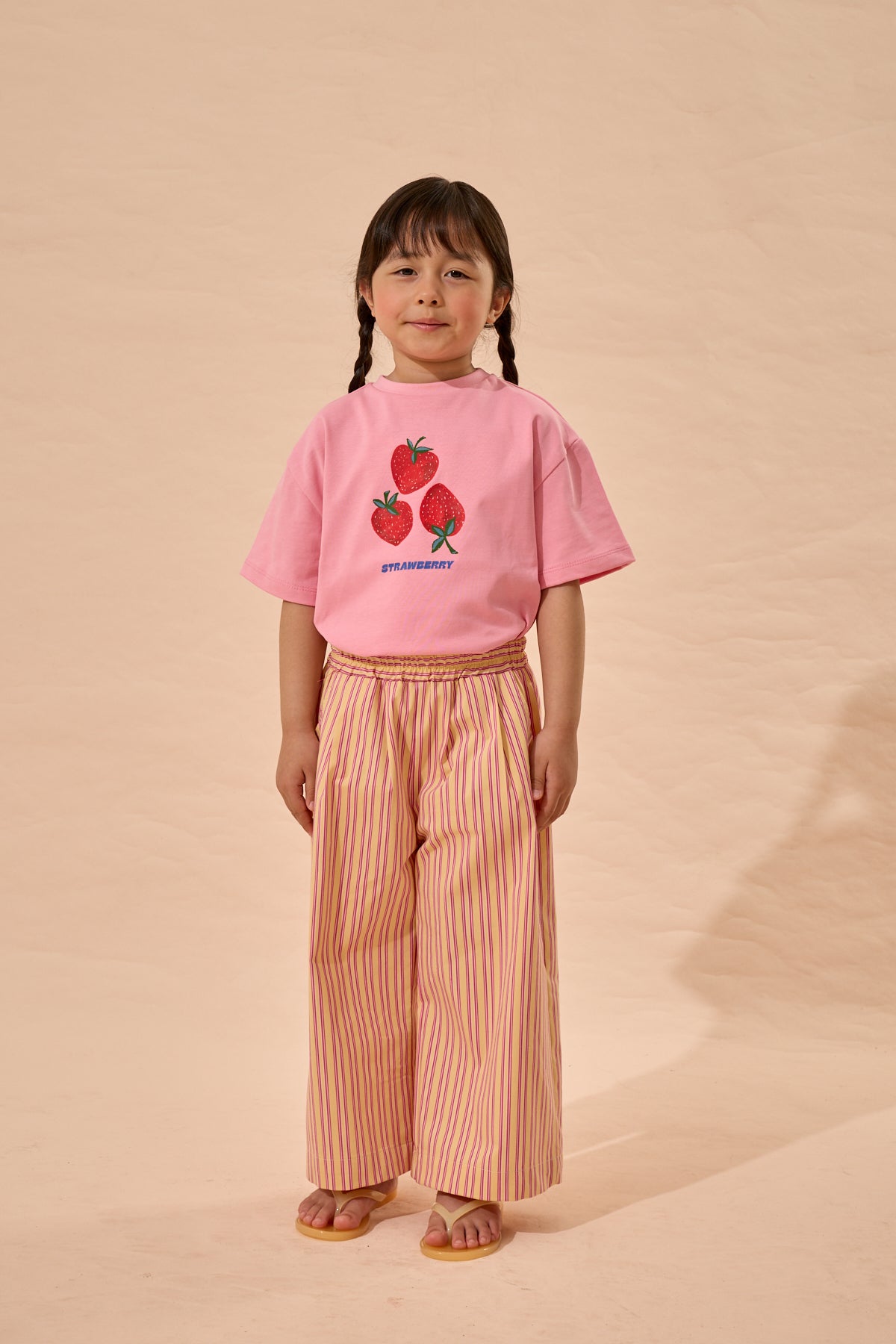 Strawberry Baskı Oversize Pamuk Tişört Pembe