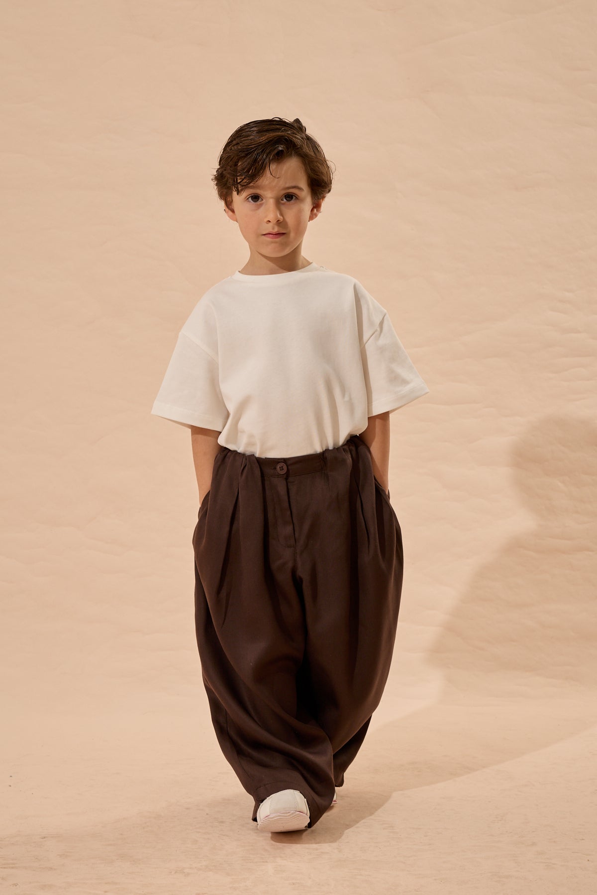 Tensel Pileli Barrel Pantolon Kahverengi