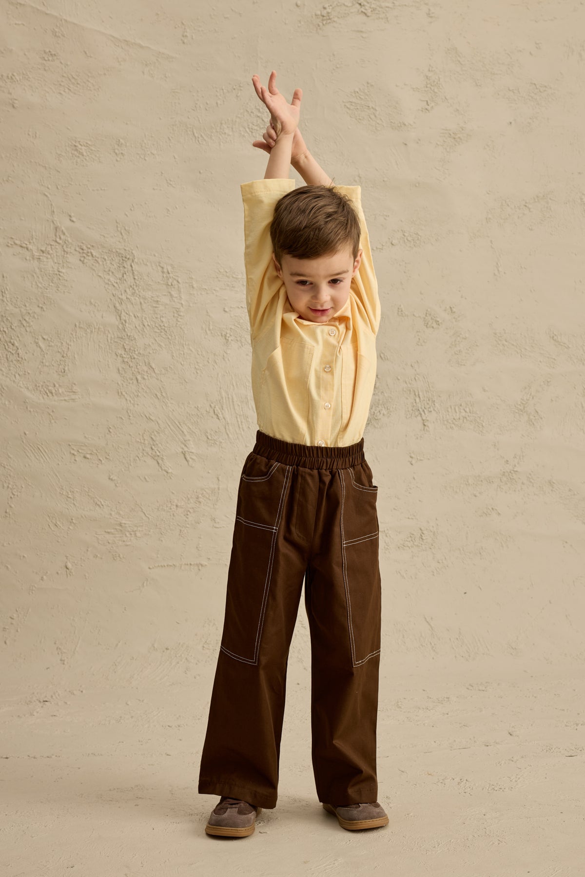 Uzun Cepli Kanvas Pantolon Kahverengi