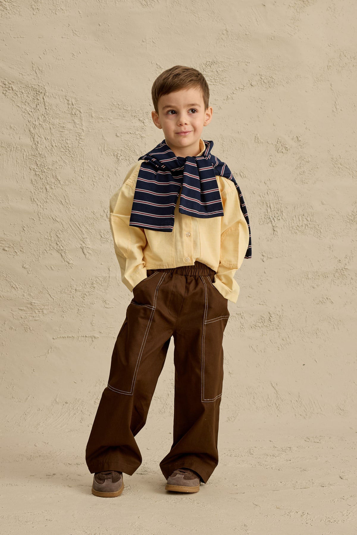 Uzun Cepli Kanvas Pantolon Kahverengi