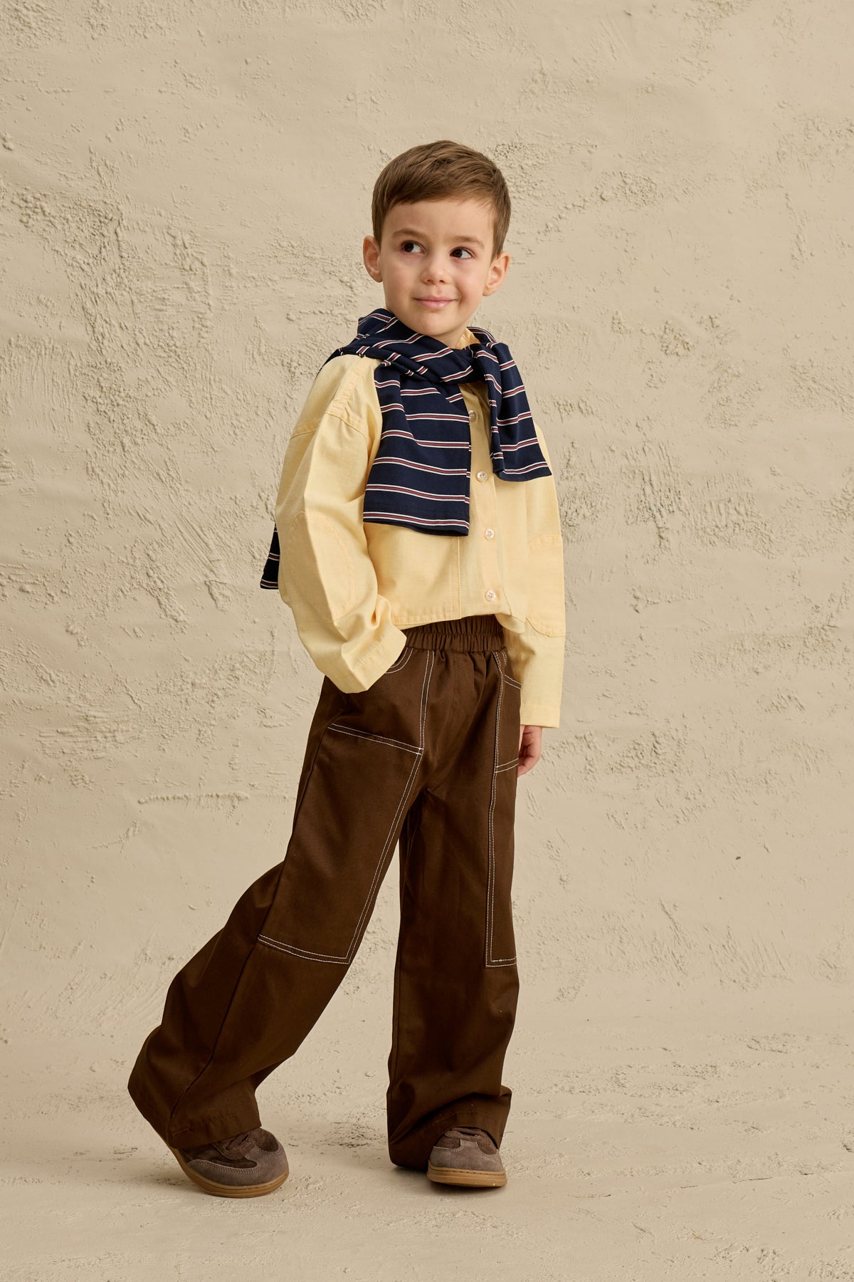 Uzun Cepli Kanvas Pantolon Kahverengi