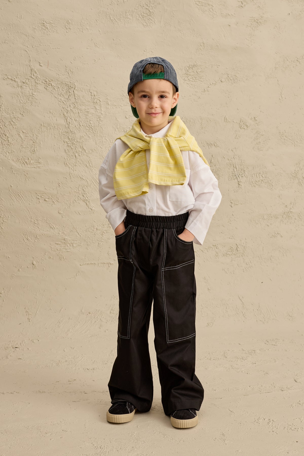 Uzun Cepli Kanvas Pantolon Siyah